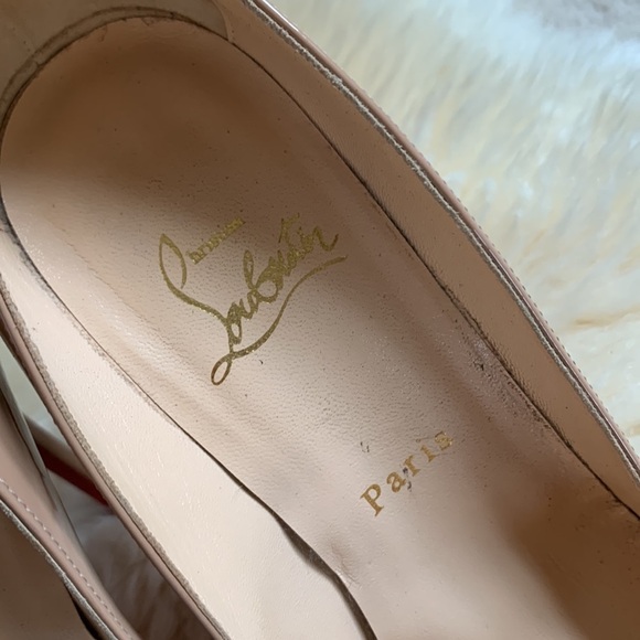 Christian Louboutin Nude Beige New Simple Patent Pumps Heels Shoes 37.5 - Picture 8 of 16